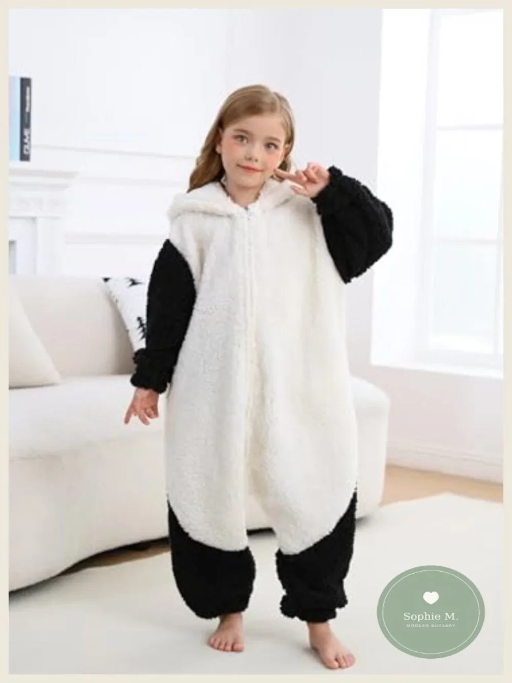Sheep Onesie Pajamas Kids Animal Costume Sleepwear Cosplay Jumpsuit 4-12Y